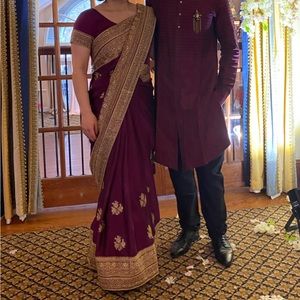 Saree blouse, underskirt and drape pallu